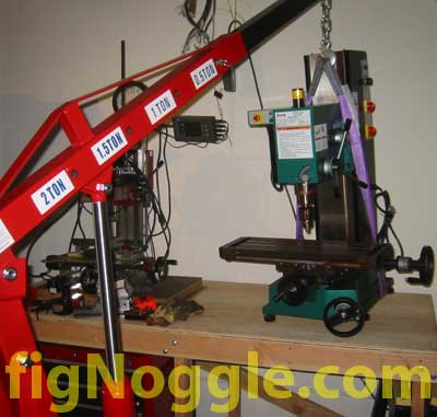 x3 mill hoisted onto table